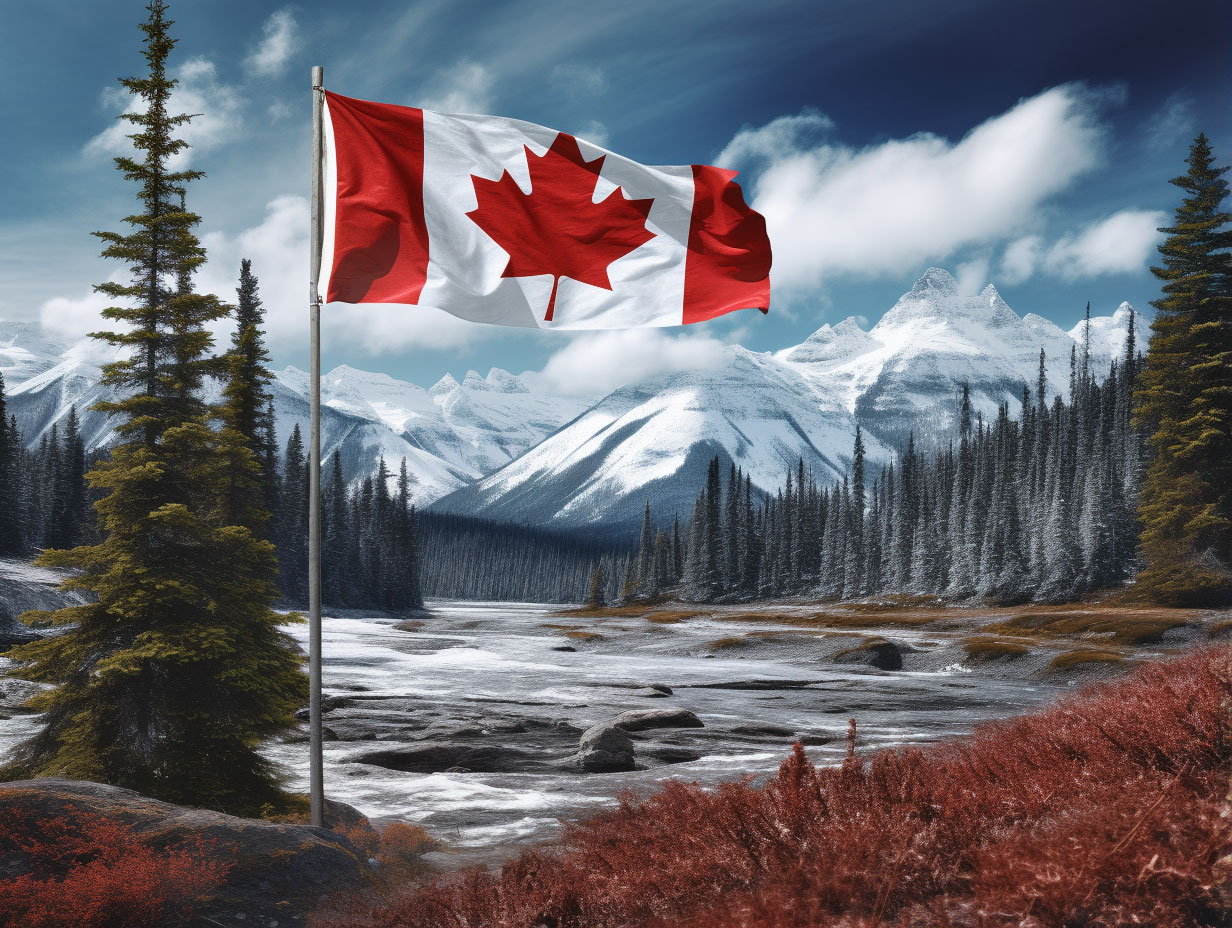 Canada bandiera foreste