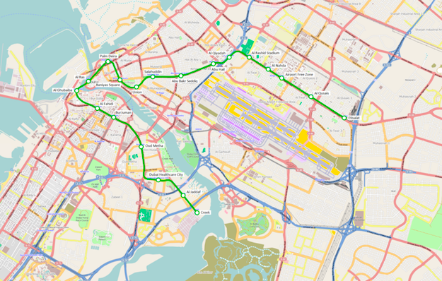 Come spostarsi a Dubai: metropolitana di dubai cartina