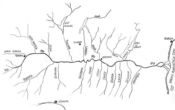 Affluenti Fiume Po