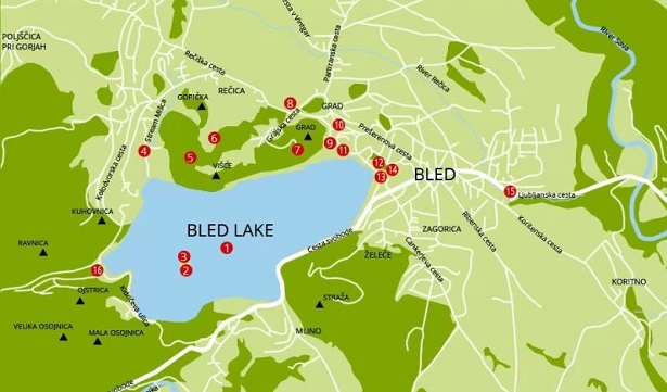 Lago di bled map