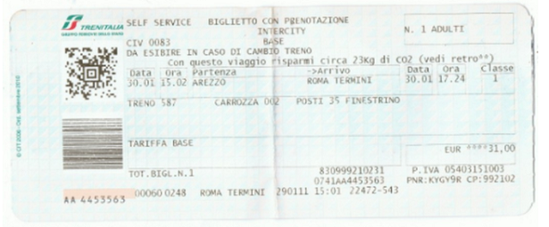 biglietto Trenitalia