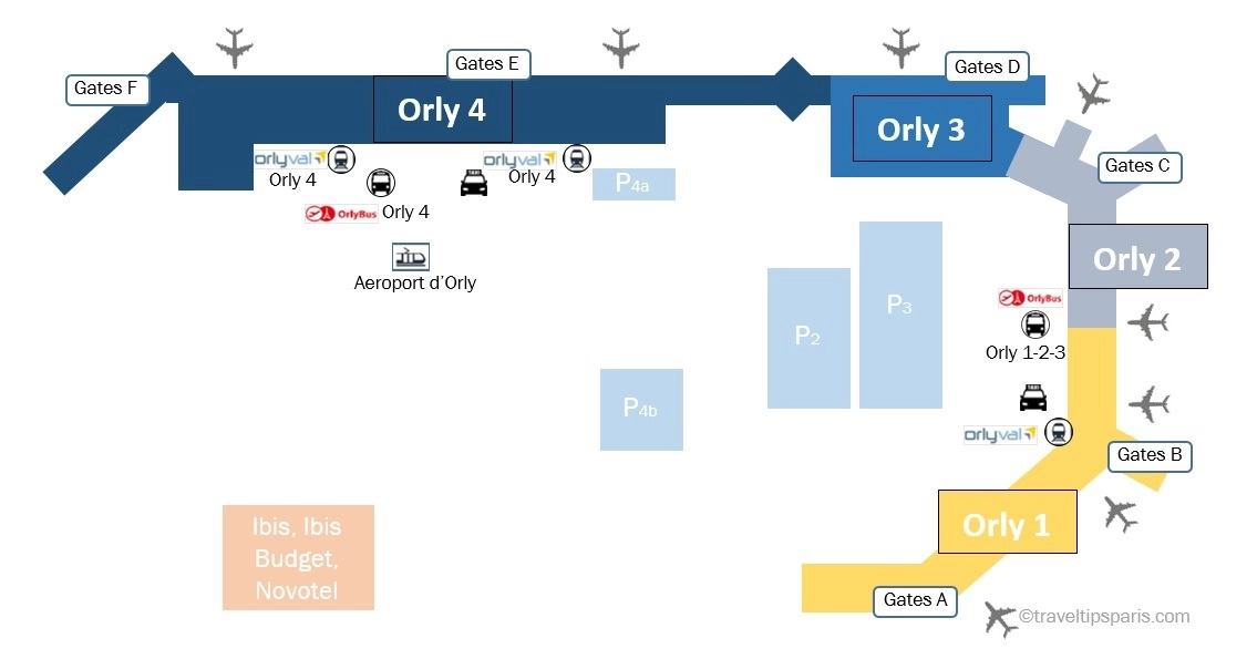 mappa aeroporto di orly parigi