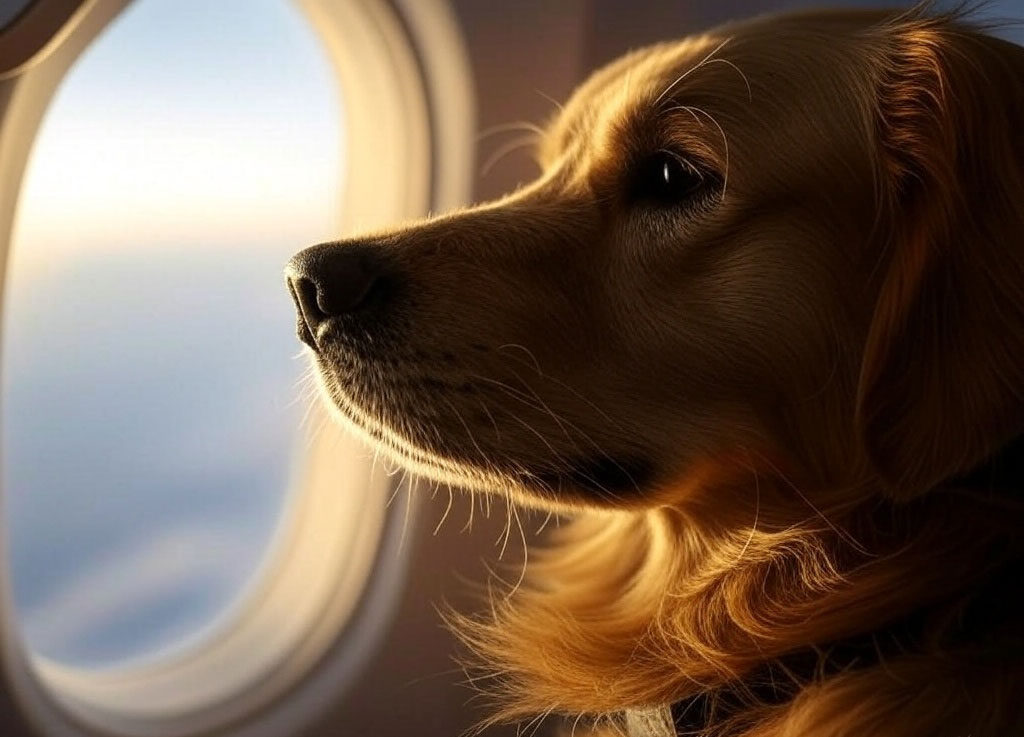 Cane in aereo