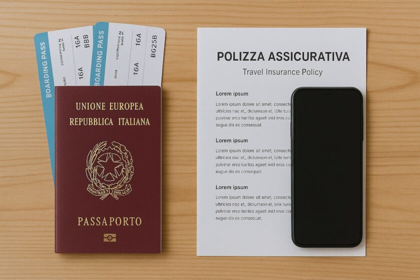 Immagine che rappresenta i documenti di viaggio e la copertura assicurativa, ideale per articoli su polizze annullamento viaggio.