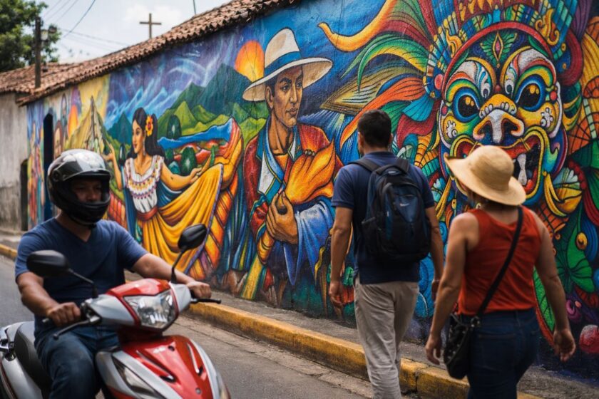 Murales colorato a León, Nicaragua, street art nel centro e nei quartieri