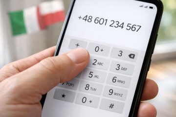 Composizione di una chiamata con prefisso della Polonia su smartphone