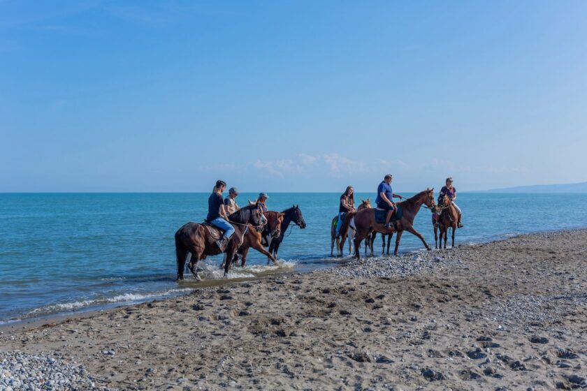 Oasi WWF Policoro con cavalli in spiaggia